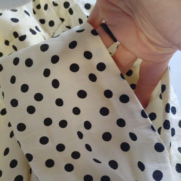 Rachel Zoe Women Sleeveless Rayon Midi Dress SZ 12 Cream/Polka Dot Retro Pin Up - Picture 7 of 9